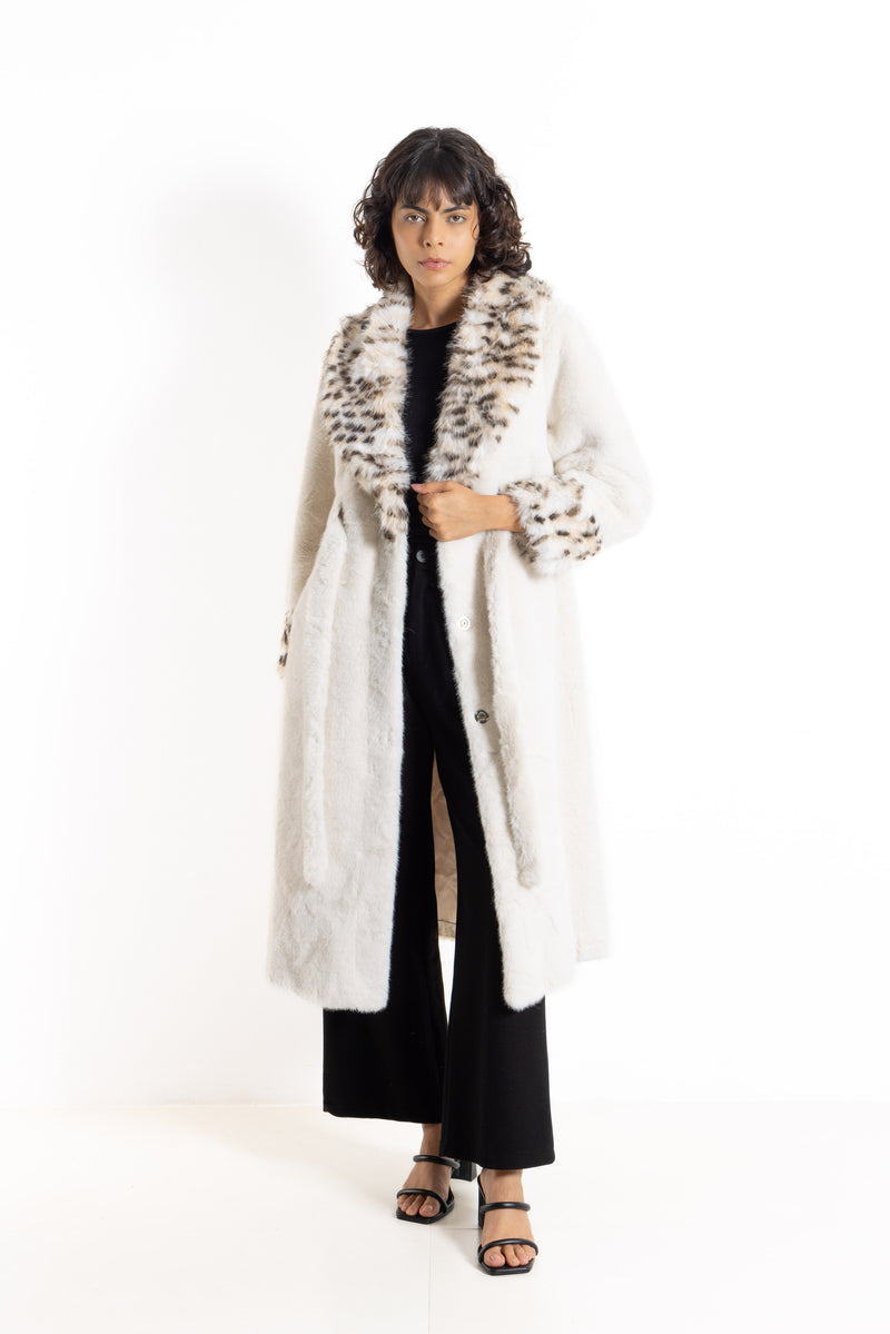 FAUX FUR DETAILED COAT