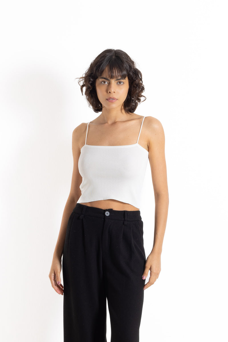 RIBBED TOP WITH THIN STRAPS