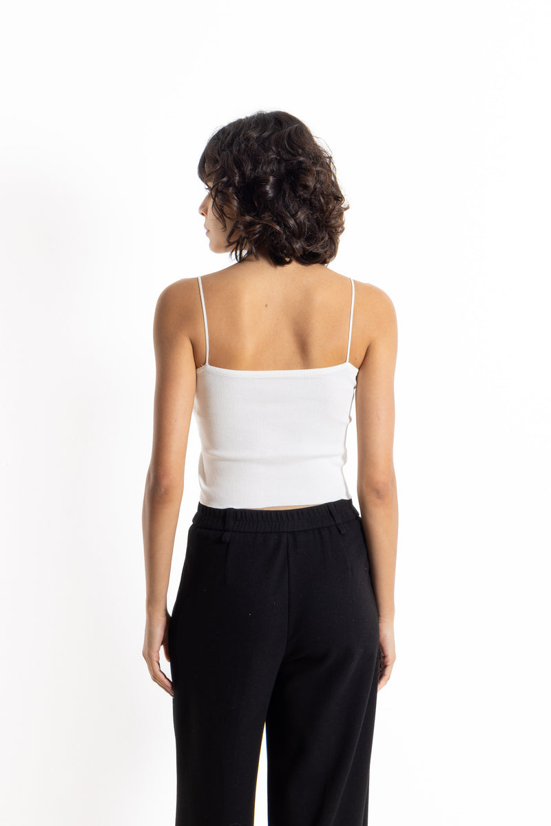 RIBBED TOP WITH THIN STRAPS