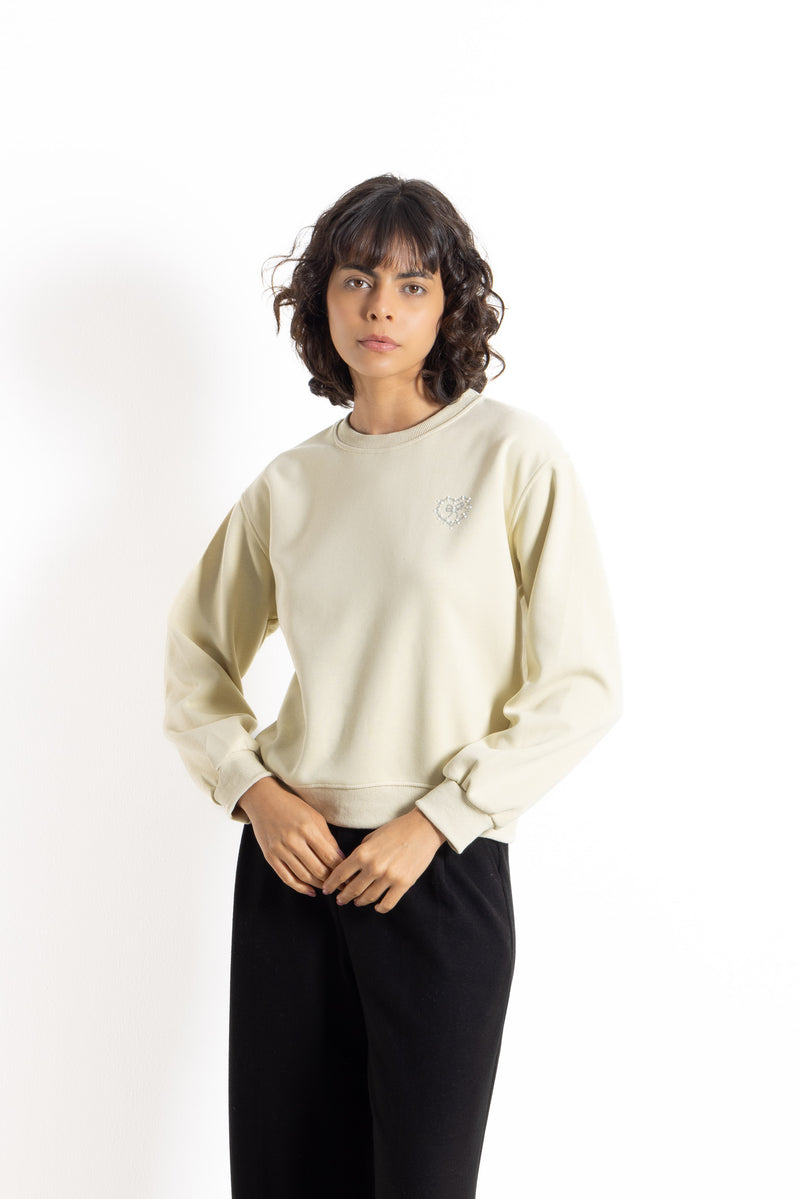 DETAILED RIBBED SWEATSHIRT