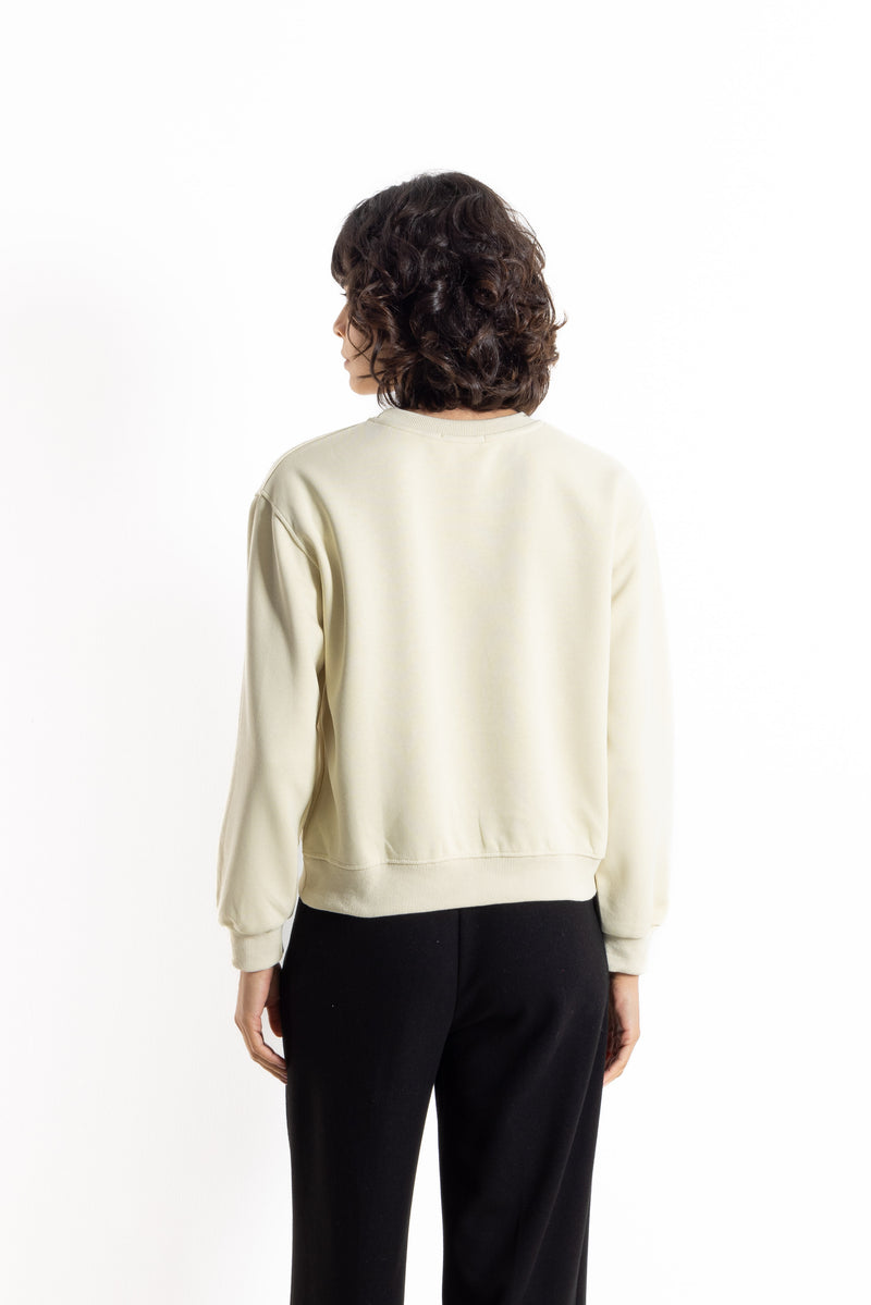 DETAILED RIBBED SWEATSHIRT