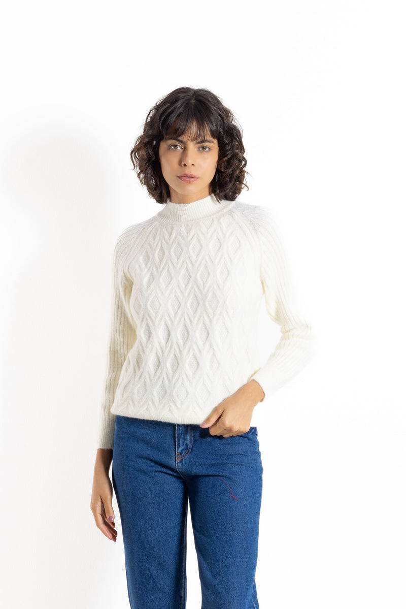 CABLE-KNIT SWEATER