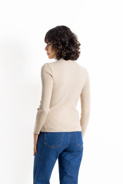 SOFT RIBBED TURTLE NECK TOP