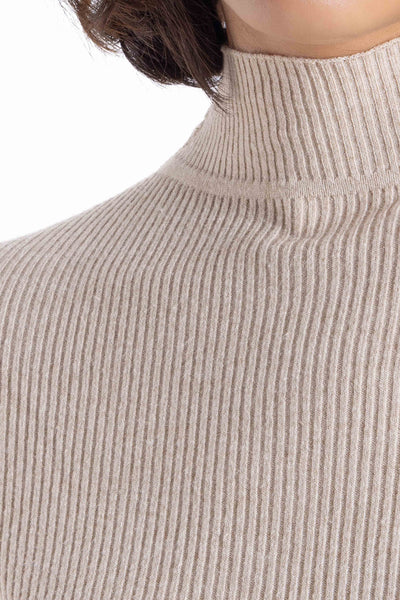 SOFT RIBBED TURTLE NECK TOP