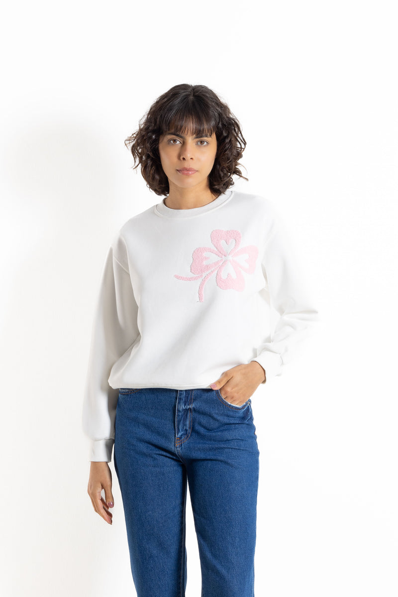 DETAILED EMBROIDERED SWEATSHIRT