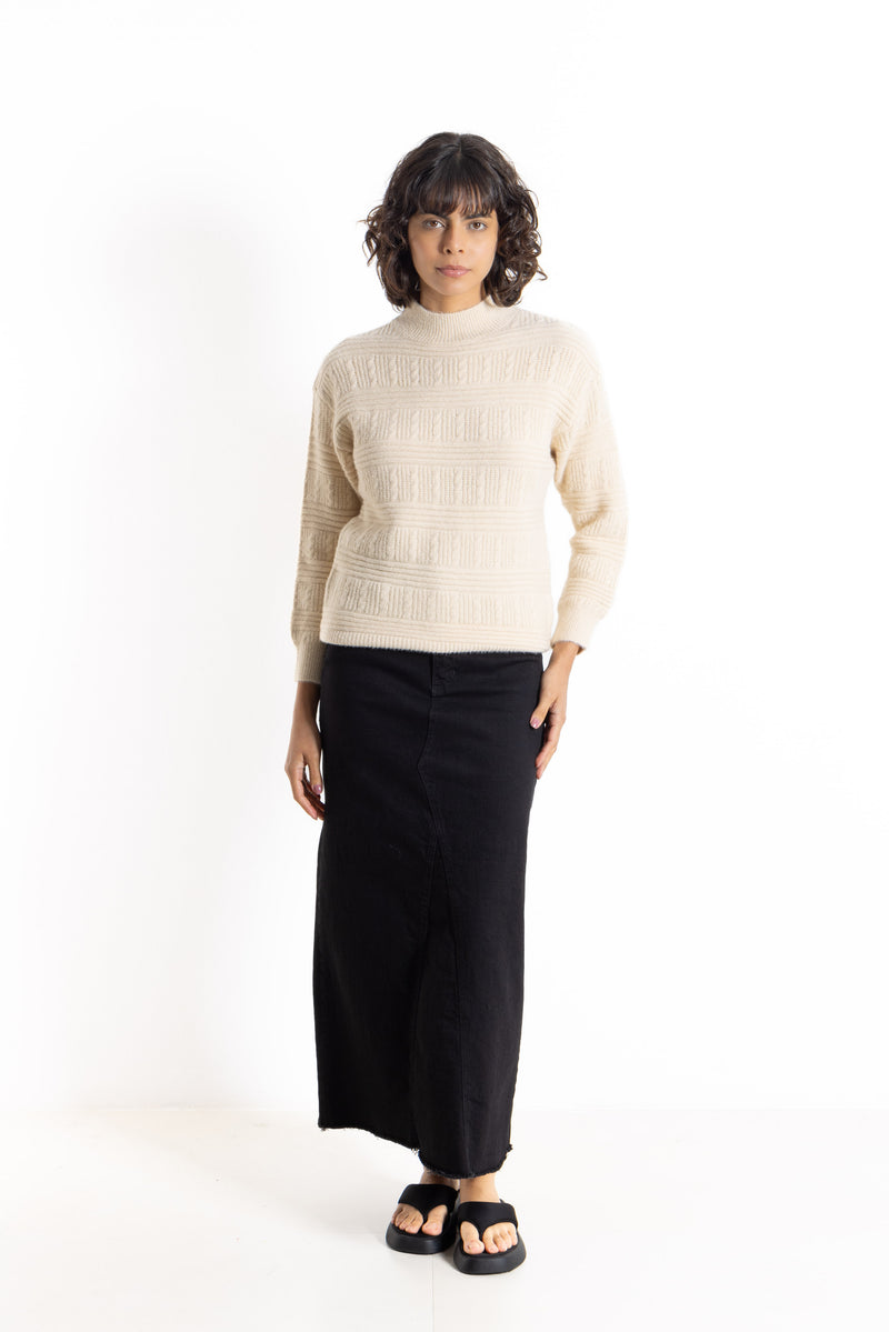 CABLE-KNIT SWEATER