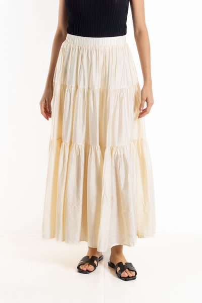 COMFORT MIDI SKIRT WITH FRILLS