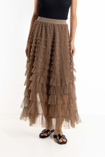 MAXI COMFORT SKIRT WITH FRILLS