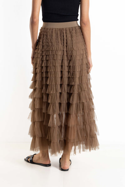 MAXI COMFORT SKIRT WITH FRILLS