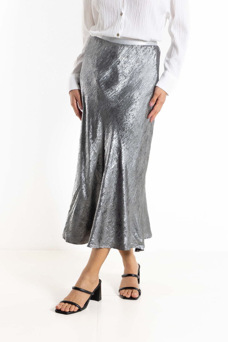 TEXTURED SHINY COMFORT SKIRT