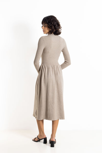 DETAILED KNIT MIDI DRESS