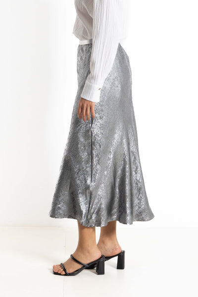 TEXTURED SHINY COMFORT SKIRT