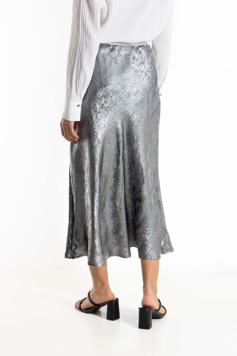 TEXTURED SHINY COMFORT SKIRT